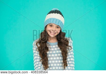 Look At This Cutie. Winter Fashion For Active Rest. Healthy Child Wearing Knitwear. Happy Childhood.