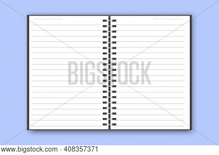 Blank Vertical Notebook Page. Book Cover For Brochure Design. 3d Realistic Vector Mockup. Stock Imag