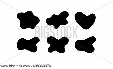 Fluid Liquid Random Organic Shapes Vector Isolated On White Background