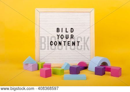 Leght Box Create Content On Red Abstract Background . Content Creators And Online Education Concept.