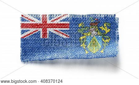 Pitcairn Islands Flag On A Piece Of Cloth On A White Background