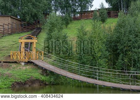 Decorative Pond In The Park On The Outskirts Of The Village Trudarmeyskiy, Kemerovo Region-kuzbass