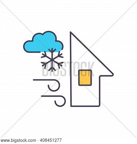 Operation Of Wind Power In Cold Weather Rgb Color Icon. Realizing Capabilities Of Wind Turbines In C