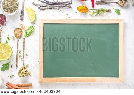 Fresh Herbs, Dried Colorful Spices