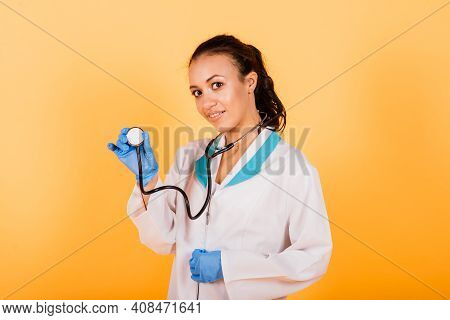 African-american Doctor Woman, Mask, Stethoskope, Robe, Vaccine