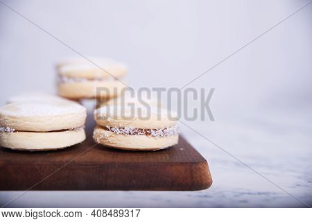 Presentation Of Homemade Caramel Cookies