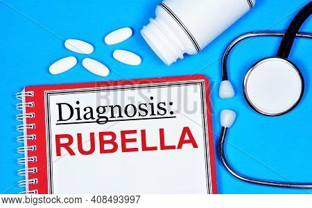 Rubella. Text Label On The Medical File. Acute Viral Infection, Manifested By Intoxication And A Spe