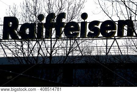 Bucharest, Romania - January 21, 2021: A Logo Of Raiffeisen Bank, Austrian Multinational Banking And