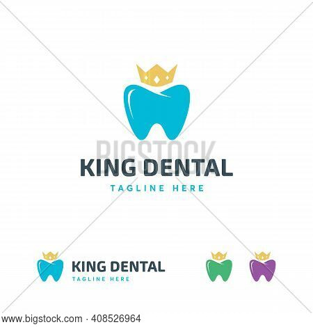 King Dental Logo Designs Concept Vector, Dental Health Logo Symbol