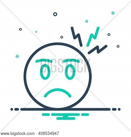 Mix Icon For Worry Disquietness Angry Anguished Apprehension Problem Tension