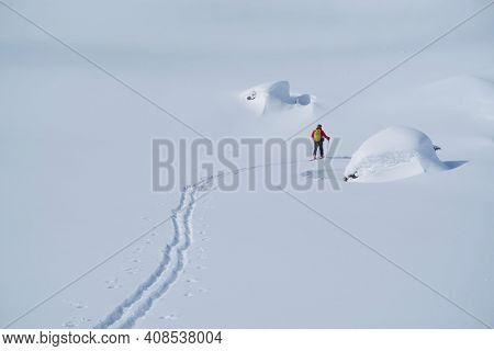 Ski tour in Godeanu Mountains, Carpathians, Romania, Europe