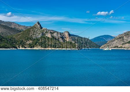 Scenic View Of Lac De Castillon Near Verdon River And Gorge, Saint-julien-du-verdon, Provence, Franc