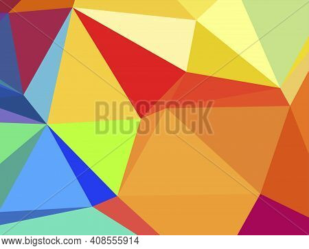 Abstract Polygonal Colorful Background. Mosaic Geometric Hipster Triangular Background. Vector Illus