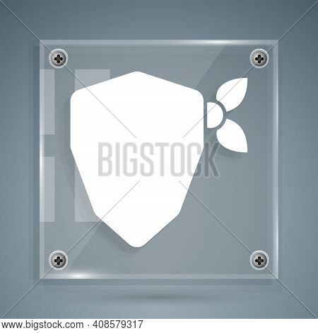White Vandal Icon Isolated On Grey Background. Square Glass Panels. Vector