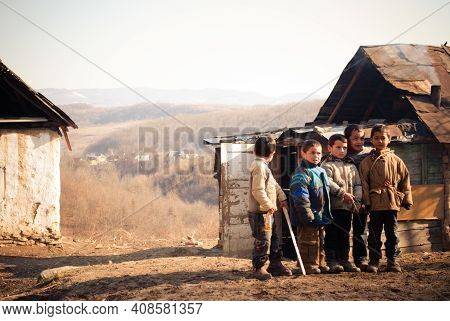 Serednie, Ukraine - March 09, 2011: Street Life Is The Real School For Poor Children