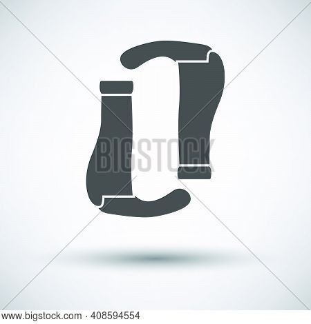 Bike Grips Icon. Dark Gray On Gray Background With Round Shadow. Vector Illustration.