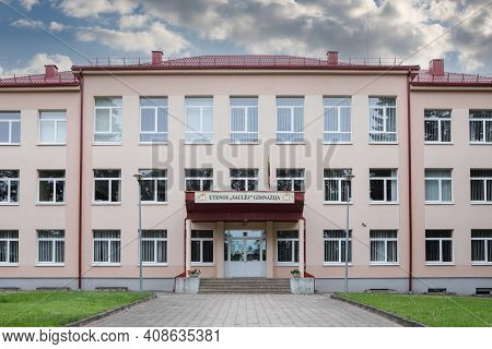 Utena, Lithuania - July 16, 2017: Building Of Utena 