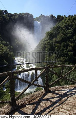 Terni (tr), Italy - May 10, 2016: The Famous Marmore Waterfall, Terni, Umbria, Italy