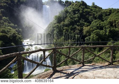 Terni (tr), Italy - May 10, 2016: The Famous Marmore Waterfall, Terni, Umbria, Italy