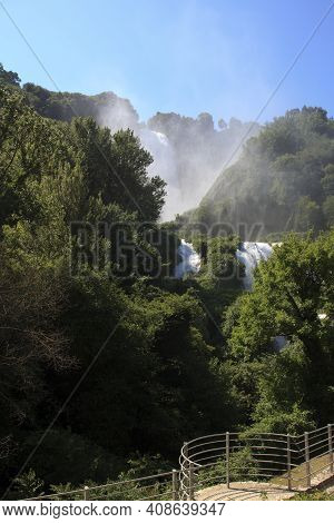 Terni (tr), Italy - May 10, 2016: The Famous Marmore Waterfall, Terni, Umbria, Italy