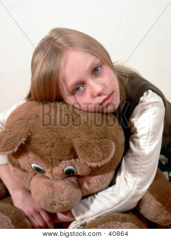 Mädchen und ihr Teddy-Bär