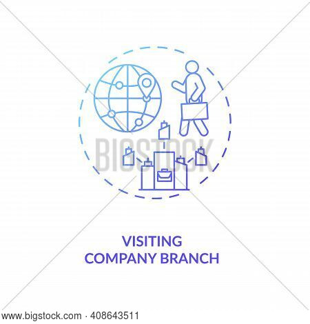 Visiting Company Branch Concept Icon. Pandemic Adaptation. Business Travel During Pandemic Idea Thin