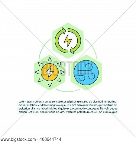 Renewable Energy Concept Icon With Text. Clean Energy. Enironmental Resposibility. Global Warming. P