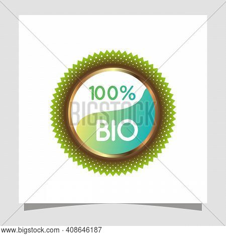Skincare Natural Vectors. Bio-organic Gold Eco-green Labels For Bio And Natural Food With Text 100 P