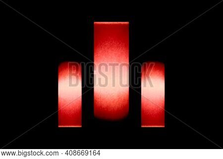 Three Multi Colors Light In To A Isolated Black Background That Was Make In White Paper Out Of The B