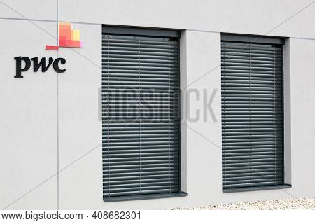 Bourg, France - September 26, 2020: Pwc Office Building. Pricewaterhousecoopers Is A Multinational P