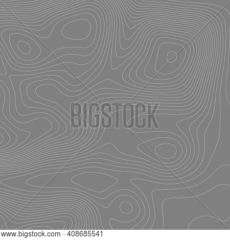 Abstract Paper Cut Shapes. Topographic Map On White Background. Topo Map Elevation Lines. Contour Ve