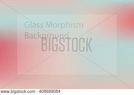 Abstract Gradient Background. Transparent Frame In Glass Morphism Style
