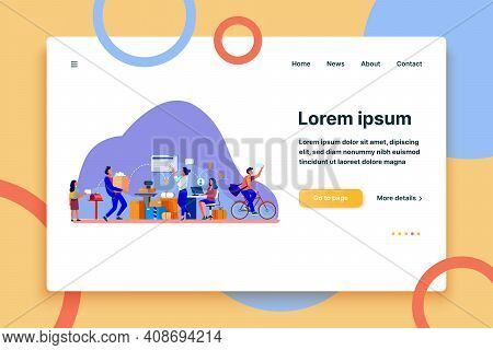 People Working At Post Office Flat Vector Illustration. Shipping And Delivery Service Concept. Mail 