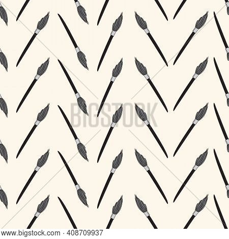 Paint Brush Cheveron Seamless Vector Repeat Paintbrushes Creating A Zigzag Chevron Pattern Surface D