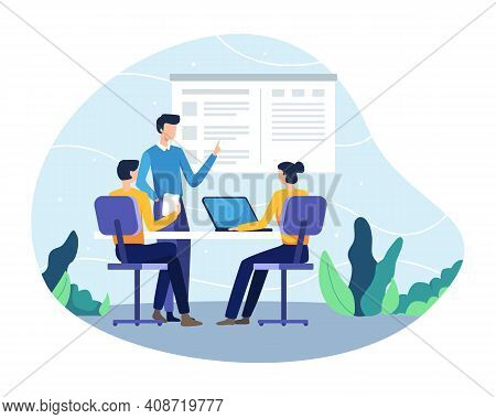 Vector Illustration Of Planning A Business