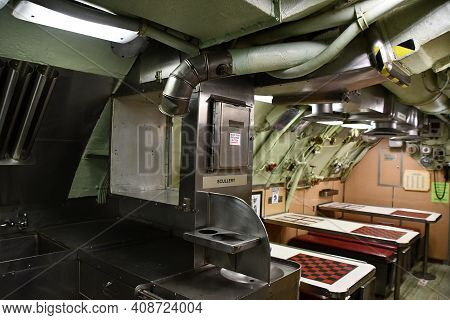 Portsmouth, Nh - Oct 3: Inside Uss Albacore Submarine (agss-569) In Portsmouth, New Hampshire, As Se