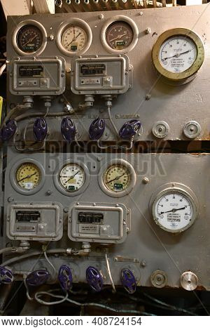 Portsmouth, Nh - Oct 3: Inside Uss Albacore Submarine (agss-569) In Portsmouth, New Hampshire, As Se