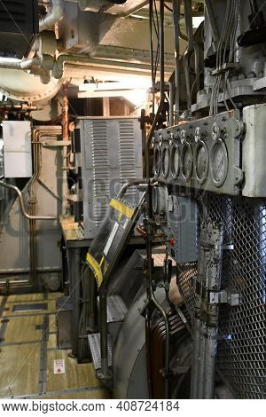 Portsmouth, Nh - Oct 3: Inside Uss Albacore Submarine (agss-569) In Portsmouth, New Hampshire, As Se
