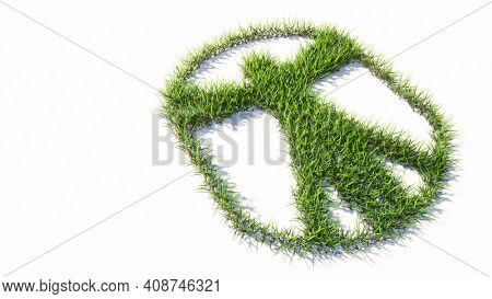 Concept or conceptual green summer lawn grass symbol shape isolated on white background, sign of  vitruvius man. A 3d illustration metaphor for architecture, renaissance, anthropology and physiology
