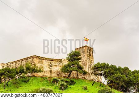 Sohail Castle In Fuengirola, Malaga Spain. Tourist Attraction, Place To Visit. Holidays On Costa Del
