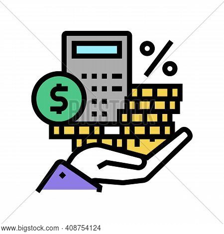 Dividends Money Color Icon Vector. Dividends Money Sign. Isolated Symbol Illustration