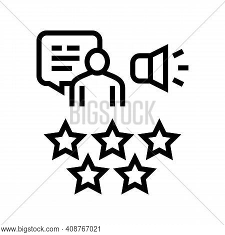 Reputation Pr Line Icon Vector. Reputation Pr Sign. Isolated Contour Symbol Black Illustration