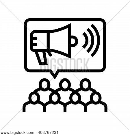 Public Relations Line Icon Vector. Public Relations Sign. Isolated Contour Symbol Black Illustration