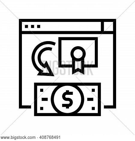 Exchange Share Company To Moey Line Icon Vector. Exchange Share Company To Moey Sign. Isolated Conto