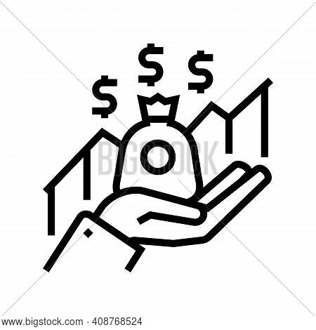 Growth Dividends Precent Line Icon Vector. Growth Dividends Precent Sign. Isolated Contour Symbol Bl