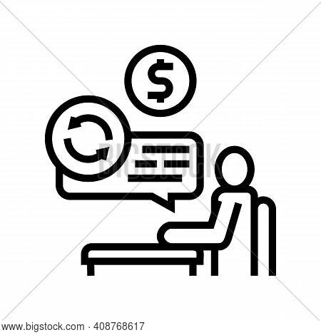 Creditor Businessman Line Icon Vector. Creditor Businessman Sign. Isolated Contour Symbol Black Illu