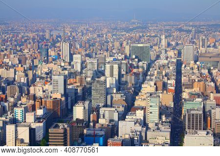 Nagoya, Japan - April 28, 2012: Aerial View Of Modern City In Nagoya, Japan. Nagoya Is The 4th Large