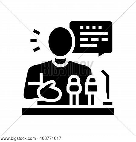Relaiter Pr Glyph Icon Vector. Relaiter Pr Sign. Isolated Contour Symbol Black Illustration