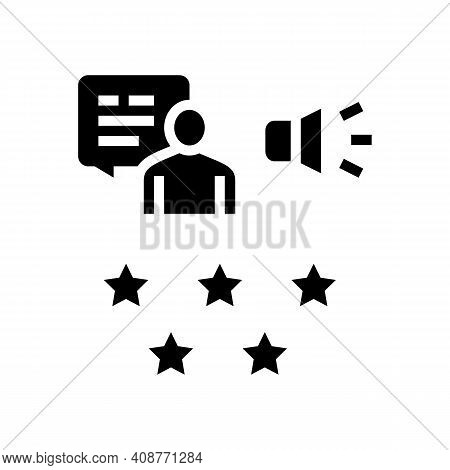 Reputation Pr Glyph Icon Vector. Reputation Pr Sign. Isolated Contour Symbol Black Illustration
