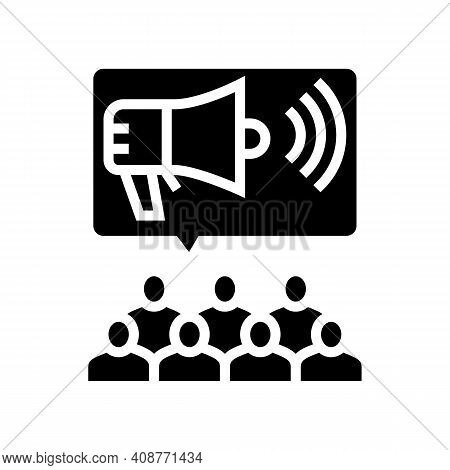 Public Relations Glyph Icon Vector. Public Relations Sign. Isolated Contour Symbol Black Illustratio